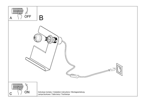 Lampă de birou INCLINE negru + 1x bec LED E27 3000K Warm 7.5W 620lm