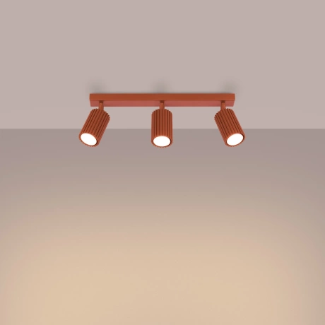 Plafonieră KARBON 3L roșu ocru