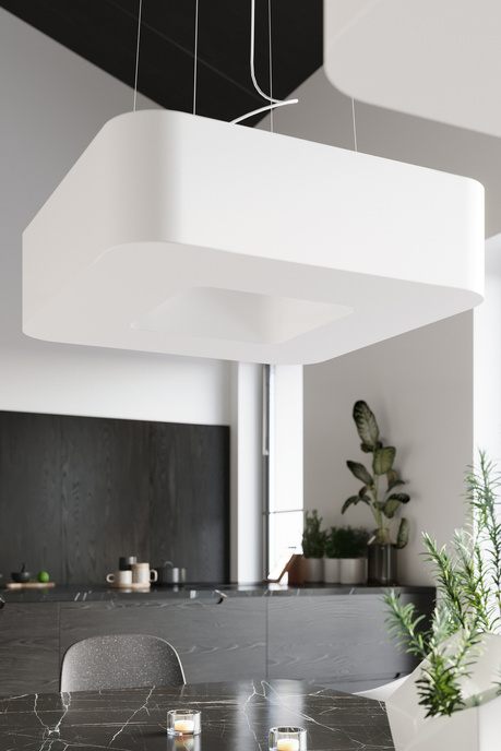 URANO 60 candelabru alb + 8x bec LED E27 4000K rece 7.5W 650lm