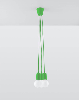 DIEGO 3 lampă suspendată verde + 3x bec LED E27 3000K Warm 7,5W 620lm