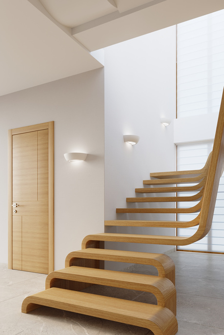 Aplică ceramică OSKAR alb + 1x bec LED E27 4000K rece 7.5W 650lm