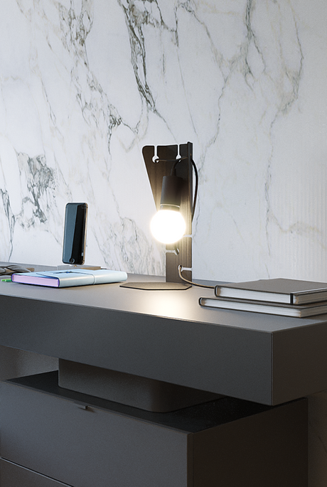 Lampă de birou ARBY negru + 1x bec LED E27 3000K Warm 7.5W 620lm