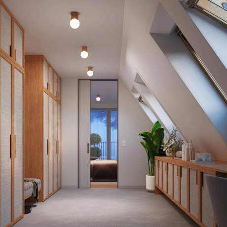 Plafonieră SOLIS lemn natural