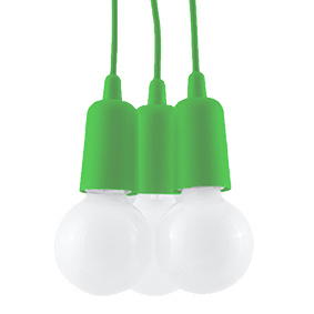 DIEGO 3 lampă suspendată verde + 3x bec LED E27 3000K Warm 7,5W 620lm