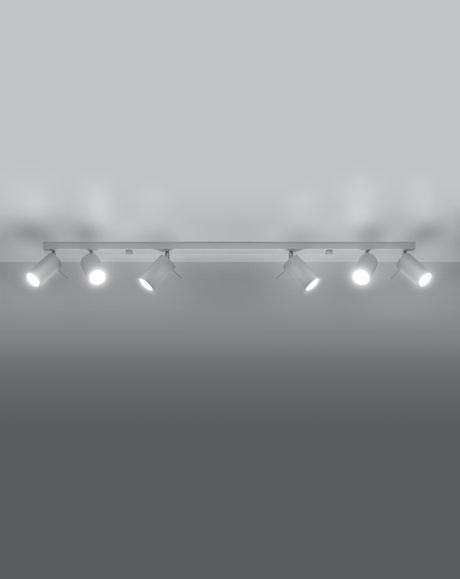 Plafonieră RING 6L alb + 6x bec LED GU-10 3000K cald 7W 620lm
