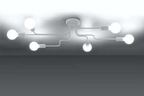 Candelabru HECTOR 6 alb + 6x bec LED E27 4000K rece 7.5W 650lm