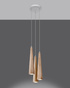 SULA 3P lampă suspendată lemn natural + 3x GU-10 3000K cald 7W bec LED 620lm