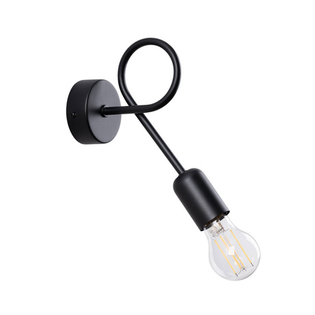 SUPEŁ lampă de perete negru + 1X bec LED E27 3000K 7W 760lm