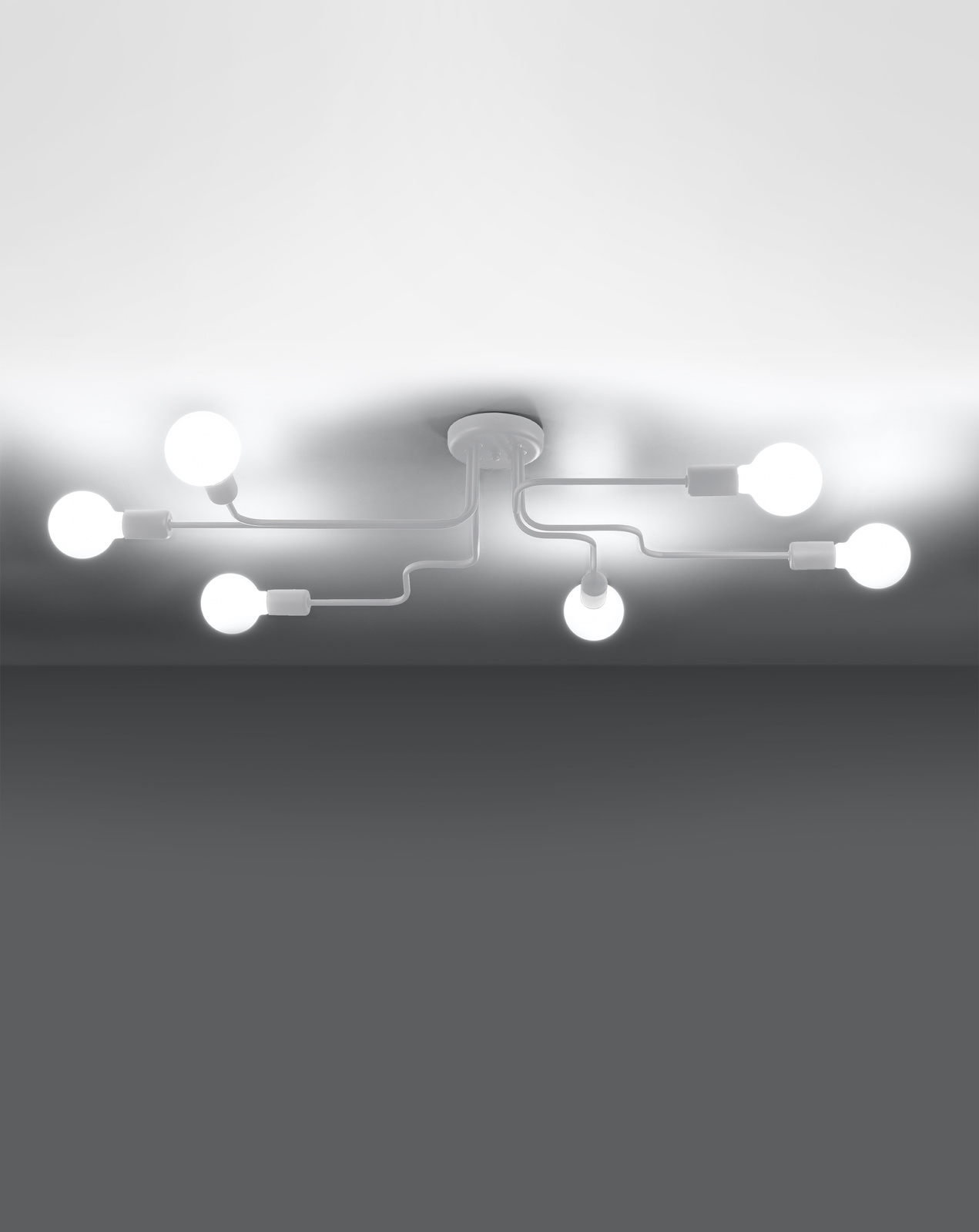 Candelabru HECTOR 6 alb + 6x bec LED E27 4000K rece 7.5W 650lm