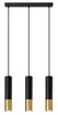 LOOPEZ 3L negru / aur lampă suspendată + 3x GU-10 3000K cald 7W 620lm bec LED