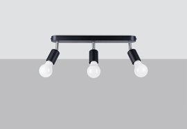 Plafonieră FORNES 3 negru + 3x bec LED E27 4000K Rece 7.5W 690lm