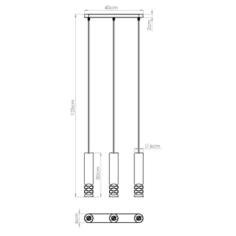 Lampă suspendată LIRO 3L alb