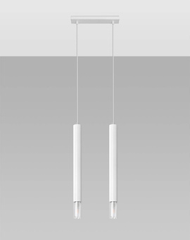 WEZYR 2 lampă suspendată albă + 2x bec LED G9 4000K rece 4,5W 530lm