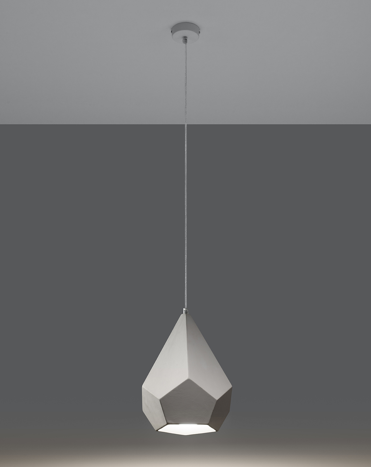 PAVLUS lampă suspendată ceramică albă + 1x bec LED E27 4000K rece 7,5W 650lm