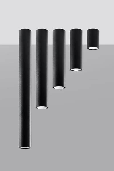 Plafonieră LAGOS 10 negru + 1x bec LED GU-10 4000K rece 7W 630lm