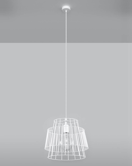 GATE lampă suspendată alb + 1x bec LED E27 3000K cald 7.5W 620lm