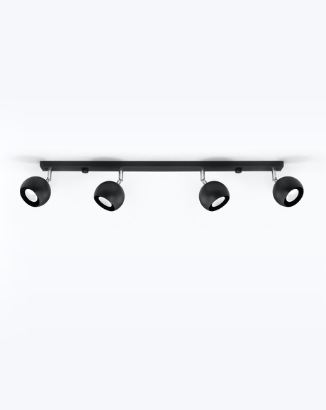 Plafonieră OCULARE 4L negru + 4x bec LED GU-10 3000K Warm 7W 620lm