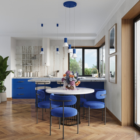 Lampă suspendată ESTRIA 3P alb/ultramarin