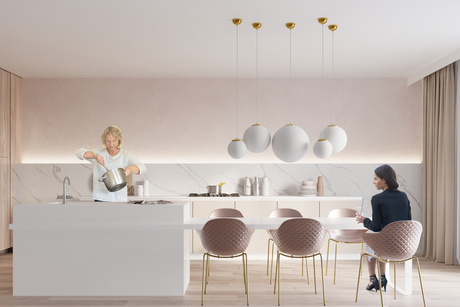 Lampă suspendată UGO 20 Gold + 1x bec LED E27 3000K Warm 7,5W 620lm