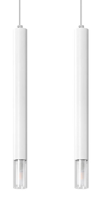 WEZYR 2 lampă suspendată albă + 2x bec LED G9 4000K rece 4,5W 530lm