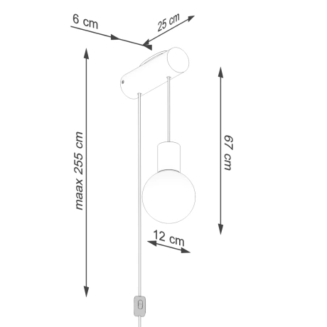 Lampă de perete NIBMI G9 cu un comutator