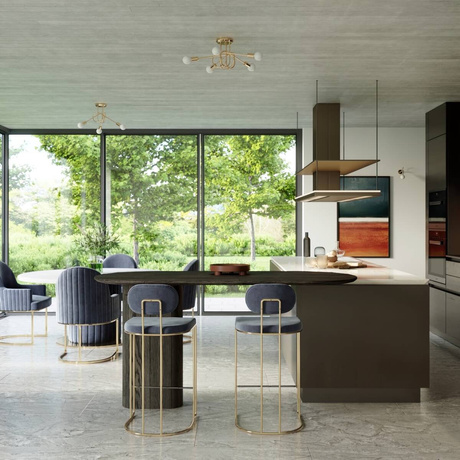 Candelabru SUPEŁ 3 aur lucios + 3X bec LED E27 3000K 7W 760lm