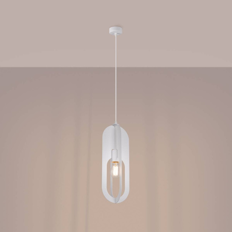 NICUS 1 lampă suspendată albă + 1x bec LED E27 3000K Warm 7,5W 620lm