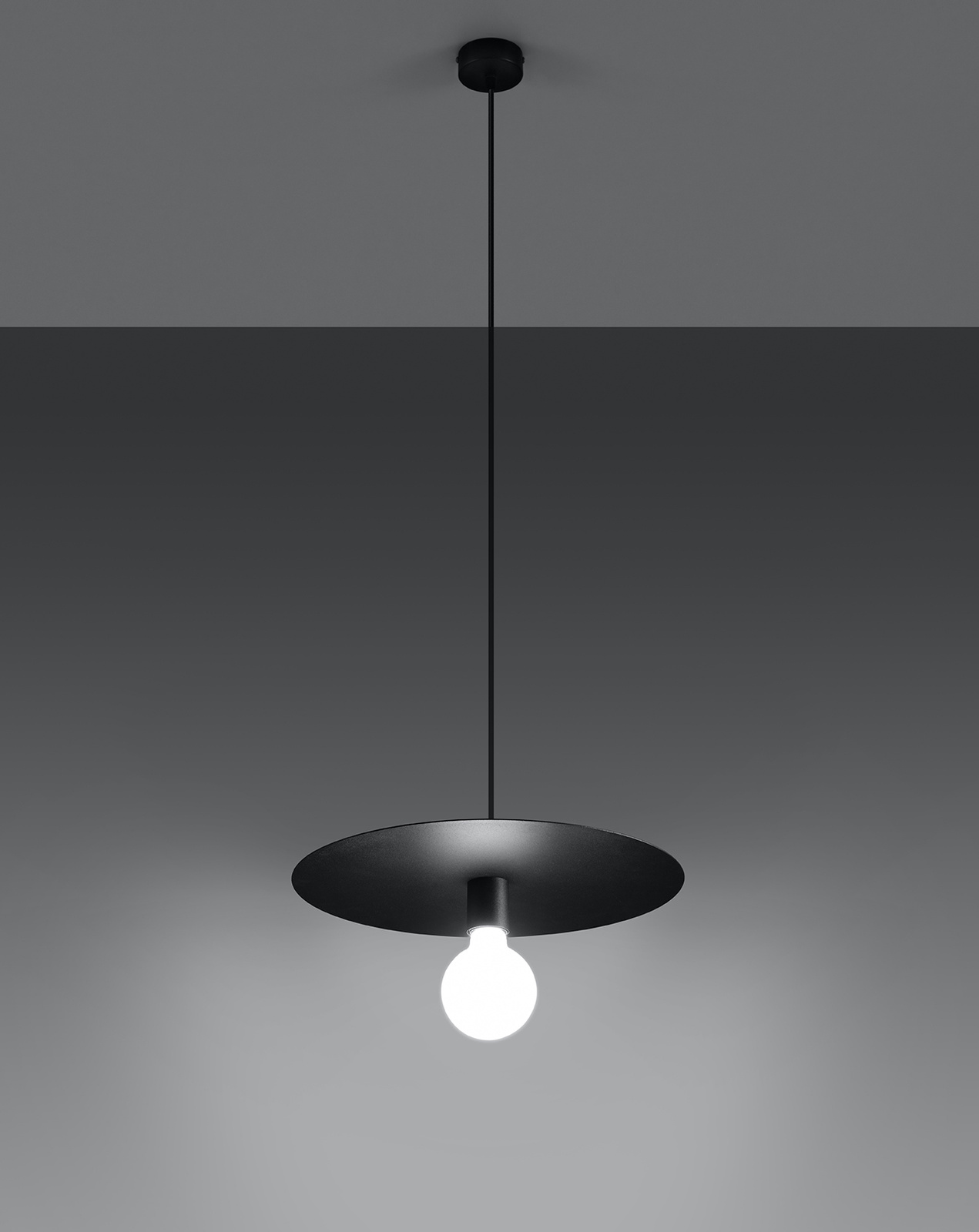 Lampă suspendată FLAVIO negru + 1x bec LED E27 4000K rece 7,5W 650lm