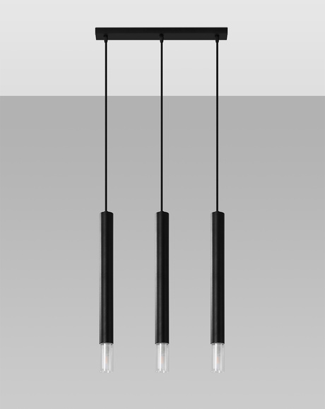 WEZYR 3 lampă suspendată negru + 3x bec LED G9 4000K rece 4,5W 530lm