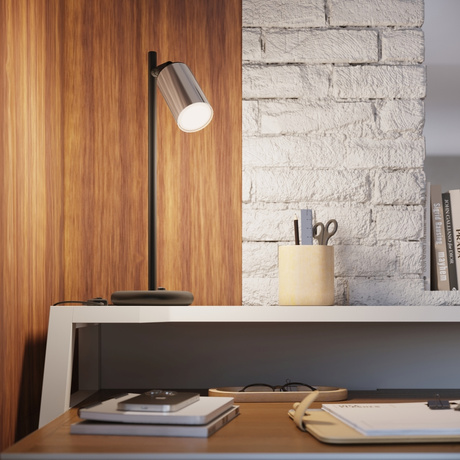 Plafonieră WINX 4L negru/cromo + 4 becuri LED GU-10 3000K Warm 7W 510lm