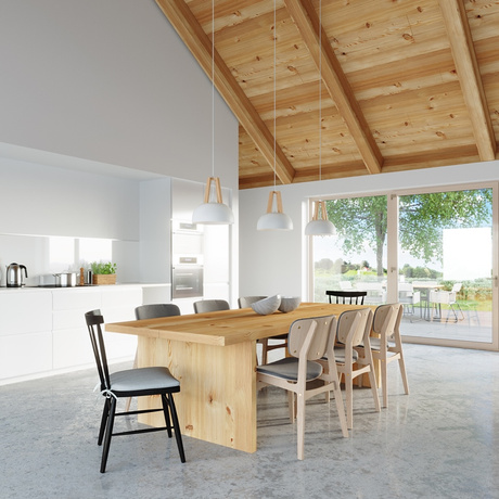 CASCO lampă suspendată alb/lemn natural + 1x bec LED E27 4000K Cold 7,5W 650lm