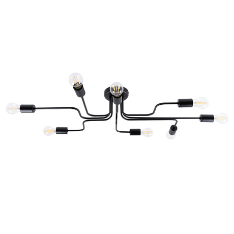 Candelabru VECTOR 8 negru + 8X bec LED E27 3000K 7W 760lm