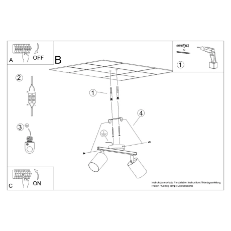 Plafonieră LEMMI 2 alb