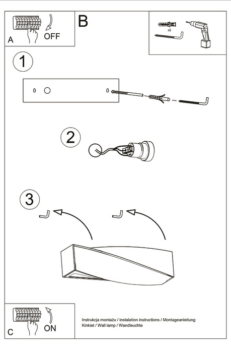 Aplică ceramică SIGMA negru + 1x bec LED E27 4000K Cold 7.5W 650lm
