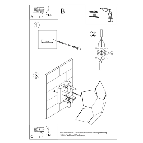 Lampă de perete PENTA negru
