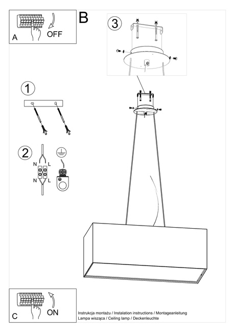 Candelabru SANTA BIS 80 negru + 3x bec LED E27 3000K cald 7.5W 620lm