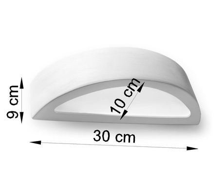 Aplică ceramică ATENA 30 alb + 1x bec LED E27 4000K rece 7.5W 650lm