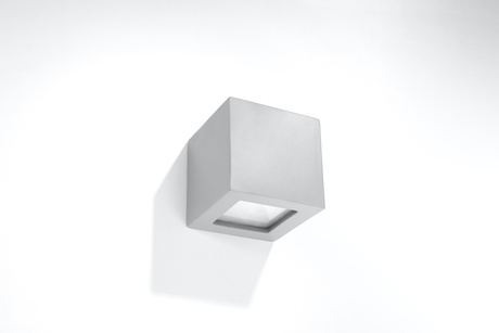 Aplică ceramică LEO gri + 1x bec LED E27 4000K rece 7.5W 650lm