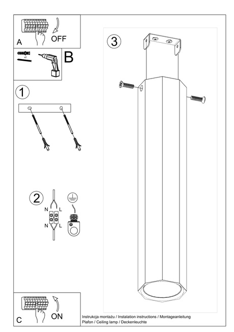Plafonieră ZEKE 30 stejar + 1x bec LED GU-10 3000K Warm 7W 620lm