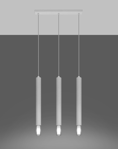 WEZYR 3 lampă suspendată albă + 3x bec LED G9 3000K Warm 4,5W 510lm