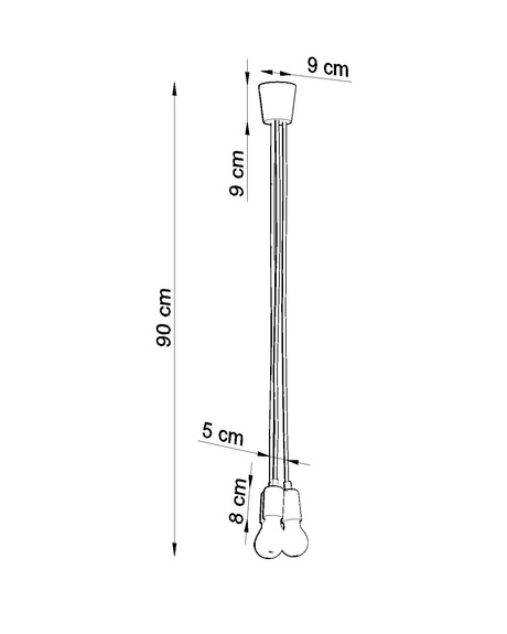 DIEGO 3 lampă suspendată alb + 3x bec LED E27 4000K rece 7,5W 650lm