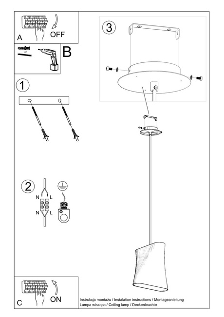 Candelabru BLUM 1 negru + 1x bec LED E27 3000K cald 7.5W 620lm