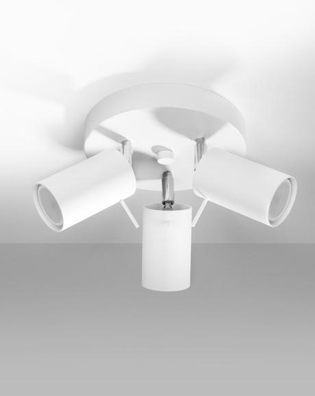 Plafonieră RING 3P alb + 3x bec LED GU-10 4000K rece 7W 630lm