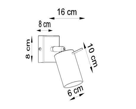 RING lampă de perete negru + 1x bec LED GU-10 4000K rece 7W 630lm