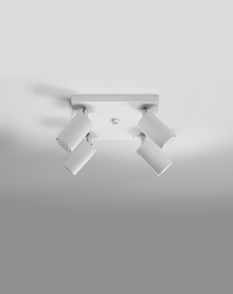 Plafonieră RING 4 alb + 4x bec LED GU-10 4000K rece 7W 630lm