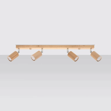 Plafonieră BERG 4 lemn natural