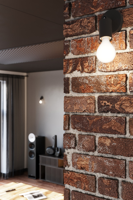 Lampă de perete FORNES 1 negru + 1x bec LED E27 3000K Warm 7.5W 620lm