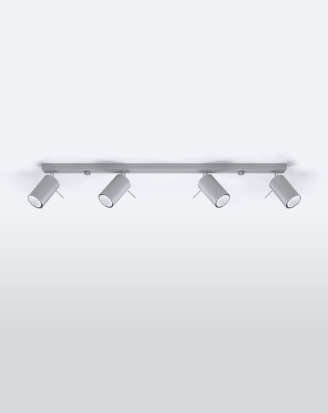 Plafonieră RING 4L Grey + 4x bec LED GU-10 3000K Warm 7W 620lm