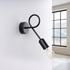 SUPEŁ lampă de perete negru + 1X bec LED E27 3000K 7W 760lm