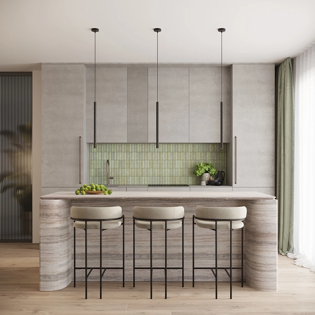 Lampă suspendată ARCHE 3P negru